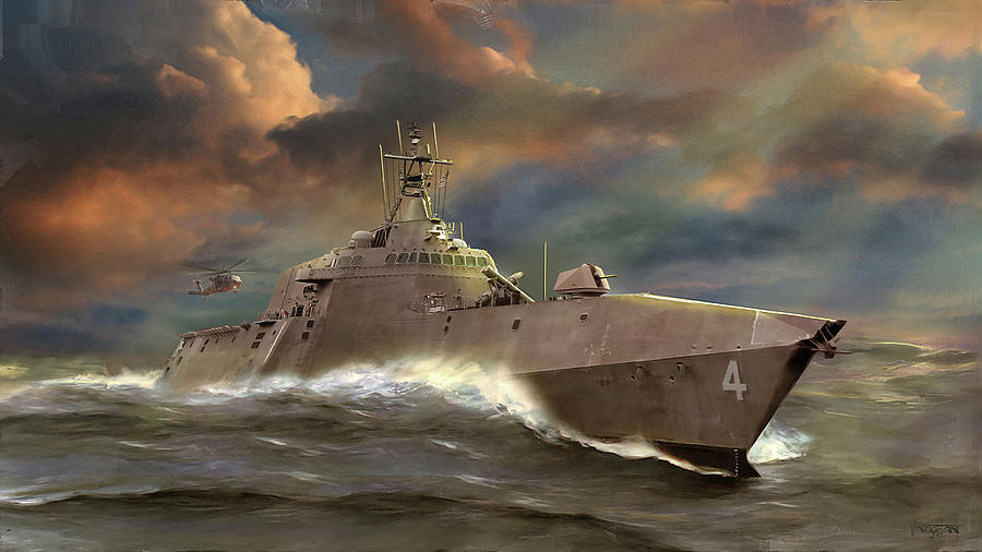 Navy - USS Coronado Digital Art by James Vaughan