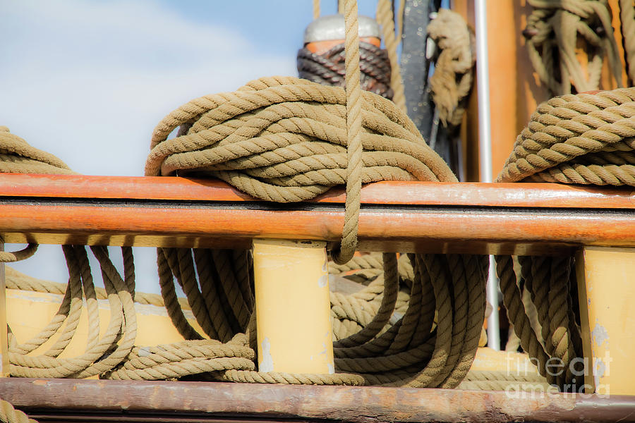 Neat ropes on an old tall ship Photograph by Agnes Caruso