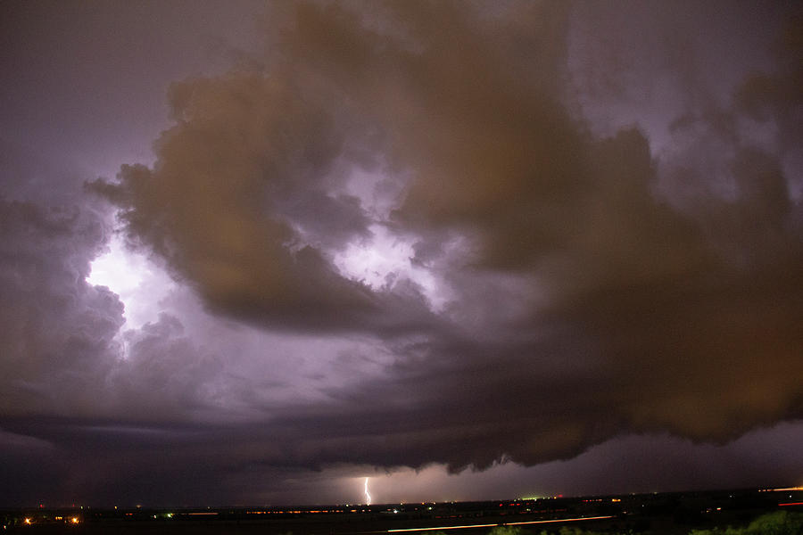 Nebraska Night Shelf Cloud 013 Photograph by Dale Kaminski
