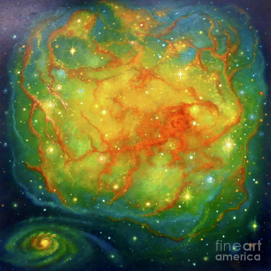 Nebula Emarald, 2023 Painting by Lee Campbell