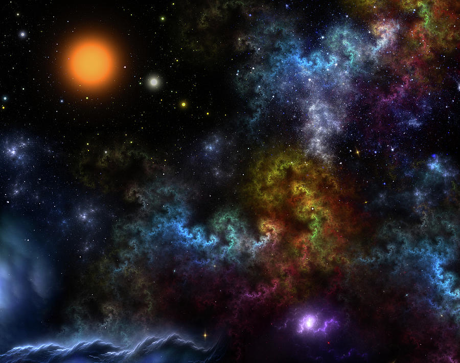 Nebula Menagerie Fractal Space Art Digital Art by Rolando Burbon