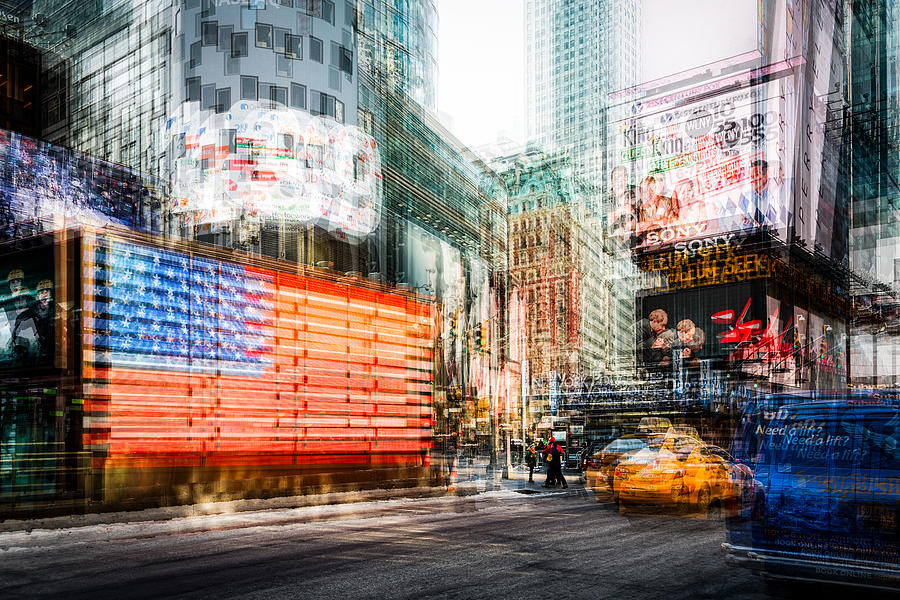 Times Square Photograph - Need A Lift? by Peter Pfeiffer