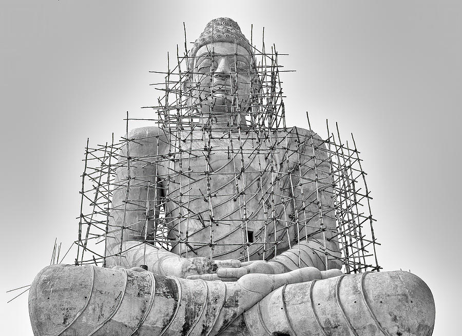 Buddha Photograph - Needing Repair by Eden Antho