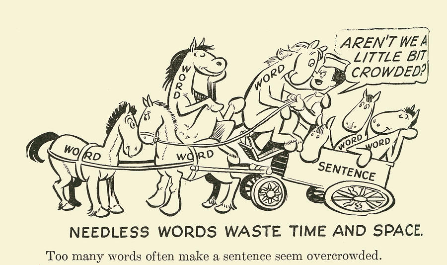 Needless Words Waste Time and Space Painting by Walter C. Kelly Jr.