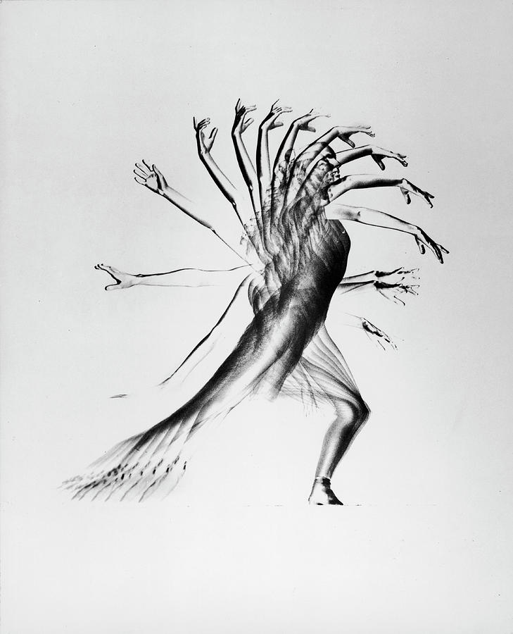 Negative Image Of Stroboscopic Study Of Photograph by Gjon Mili Negative Image Of Stroboscopic Study Of Photograph by Gjon Mili