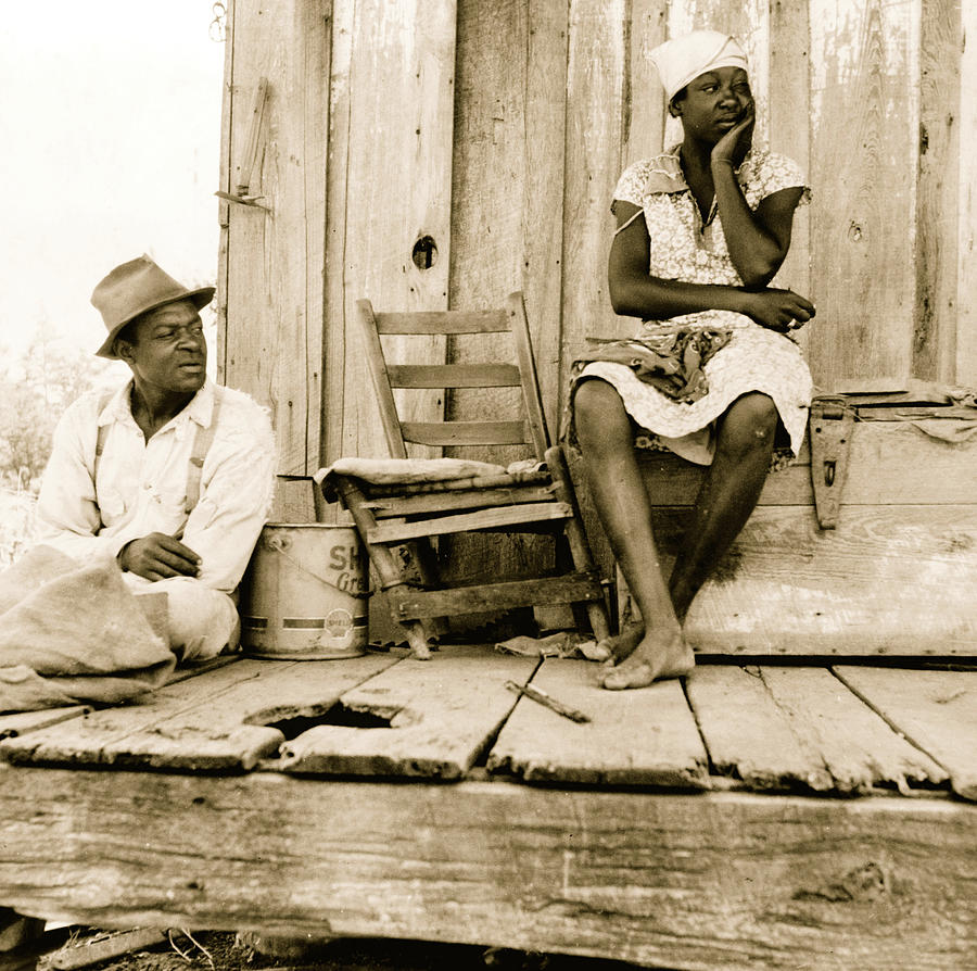 Negro sharecropper and wife. Mississippi. Painting by 