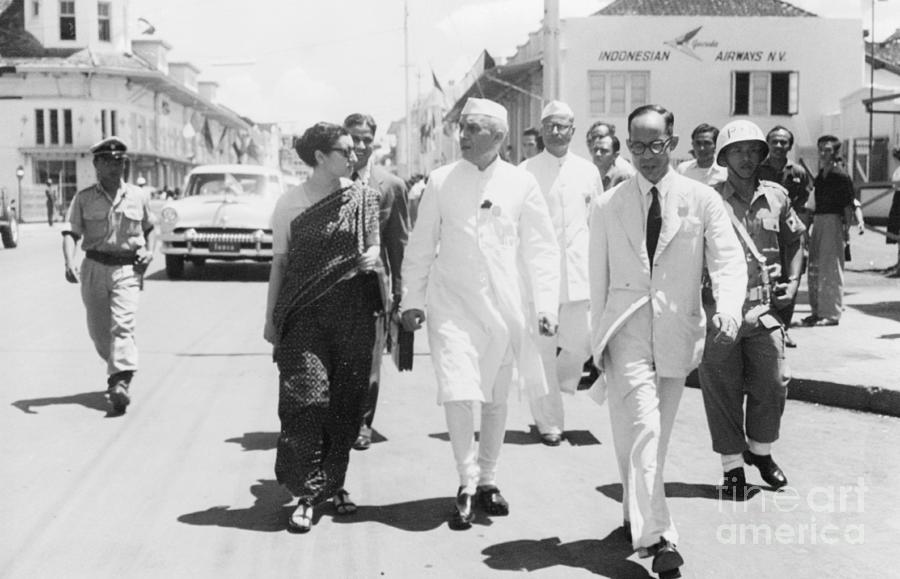 Nehru And Indira Gandhi Walking Together Photograph by Bettmann