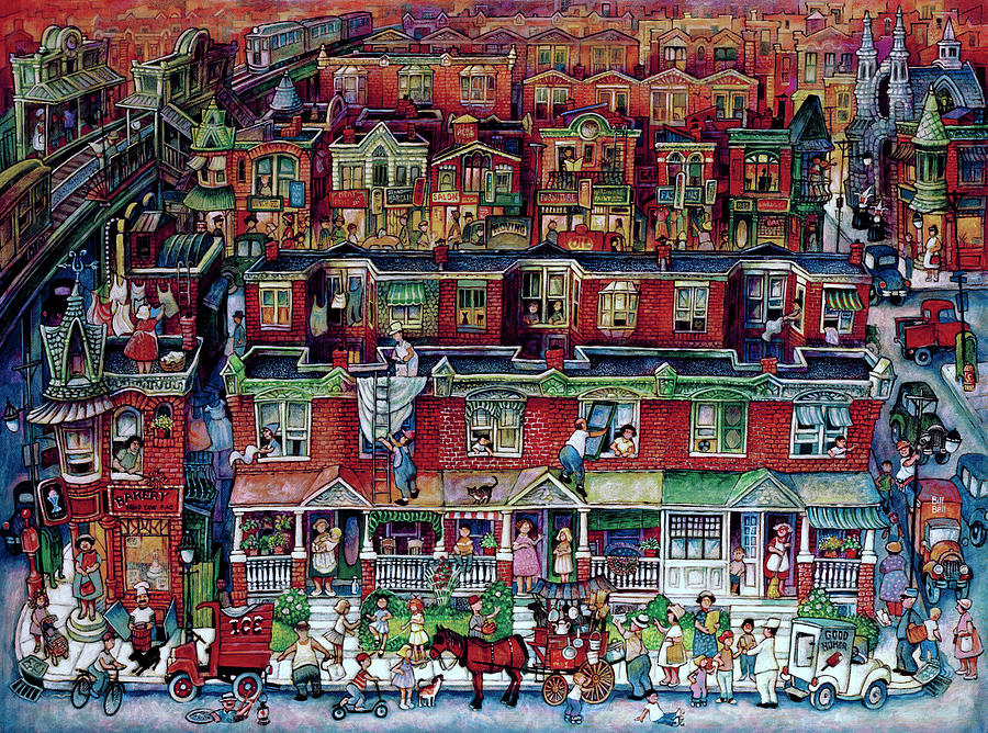 Horse Painting - Neighborhood by Bill Bell