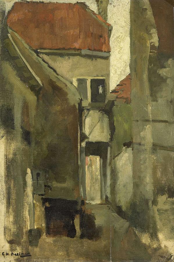 Neighborhood Street in Rijswijk near The Hague. Painting by George Hendrik Breitner -1857-1923-