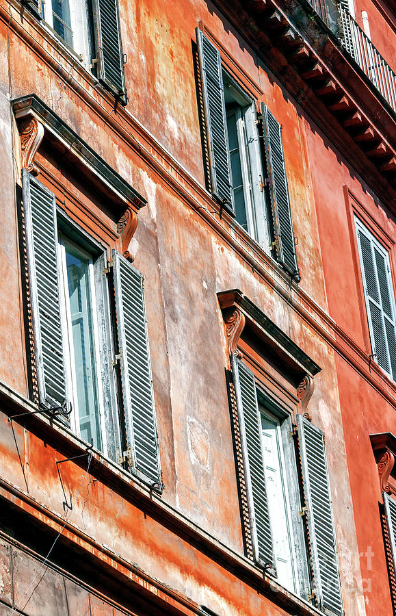 Neighborhood Windows in Rome Photograph by John Rizzuto