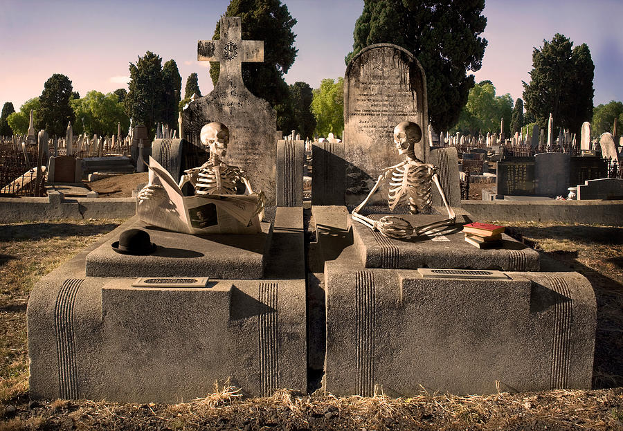 Skeleton Photograph - Neighbourly Chat by Daniel Murphy Skeleton Photograph - Neighbourly Chat by Daniel Murphy