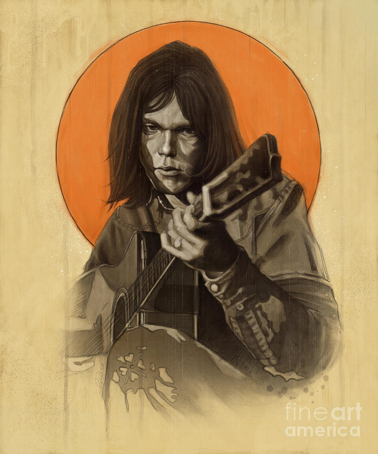 Neil Young Digital Art - Neil Young Harvest by Andre Koekemoer