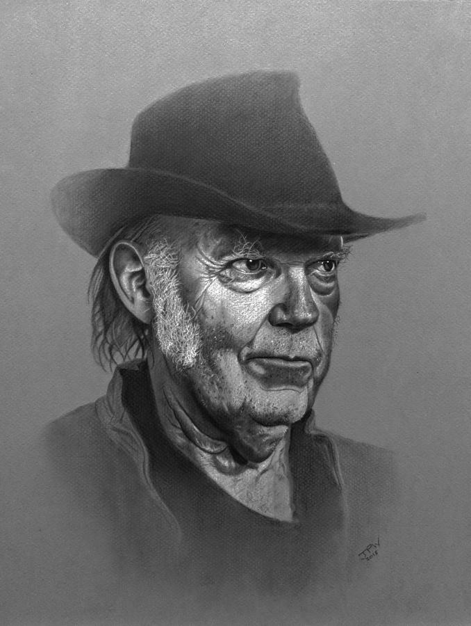 Neil Young Drawing - Neil Young by JPW Artist