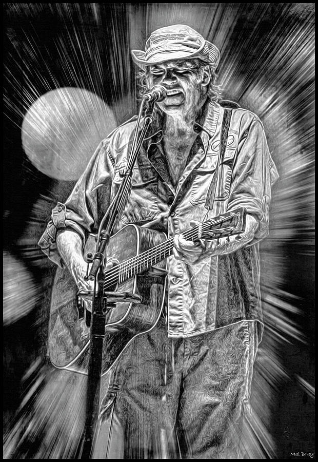 Neil Young Mixed Media by Mal Bray
