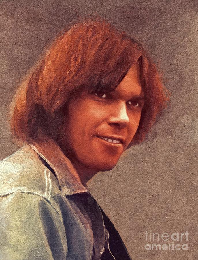 Hollywood Painting - Neil Young, Music Legend by Esoterica Art Agency