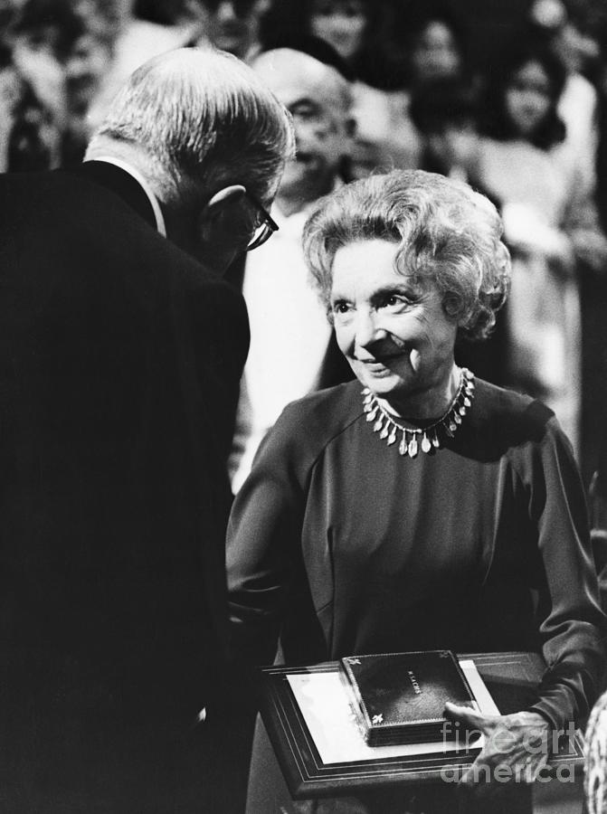 Nelly Sachs Accepting Nobel Prize Photograph by Bettmann