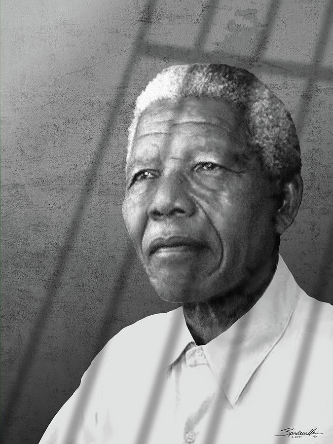 Nelson Mandela Mixed Media - Nelson Mandela Portrait by M Spadecaller
