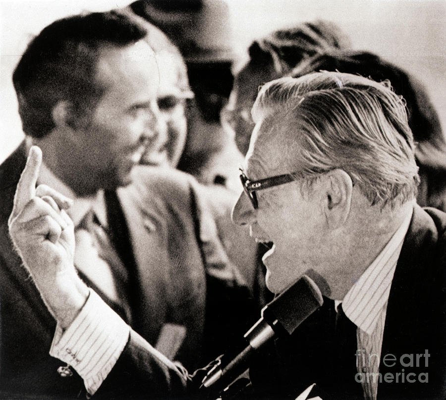 Nelson Rockefeller Flips Off Hecklers Photograph by Bettmann