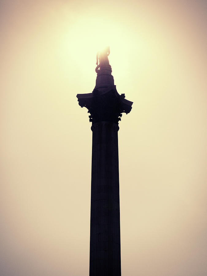 Nelsons Column Silohuetted Against The Photograph by Doug Armand