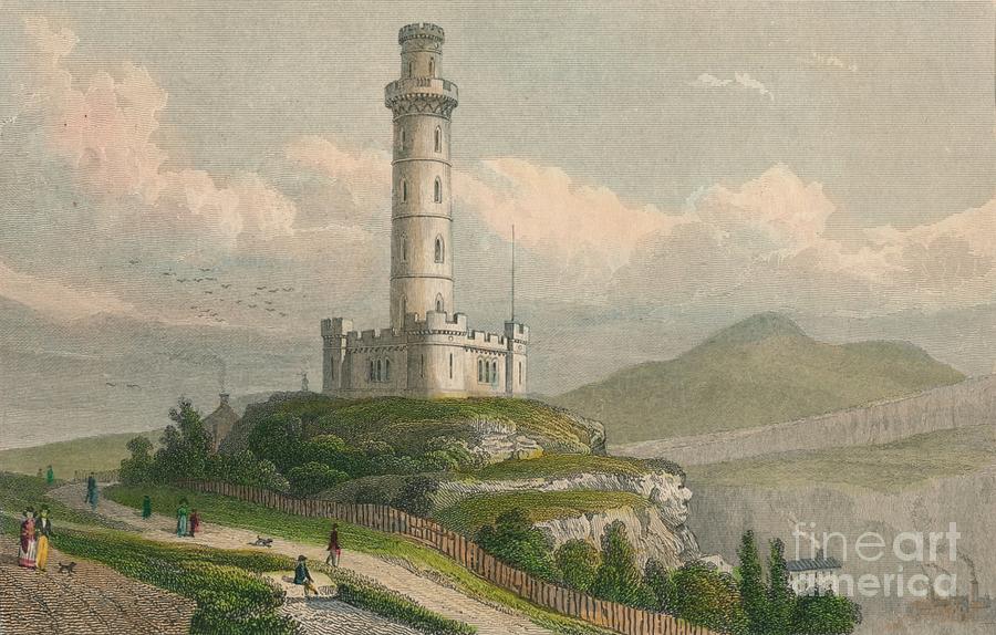 Nelsons Monument Drawing by Print Collector