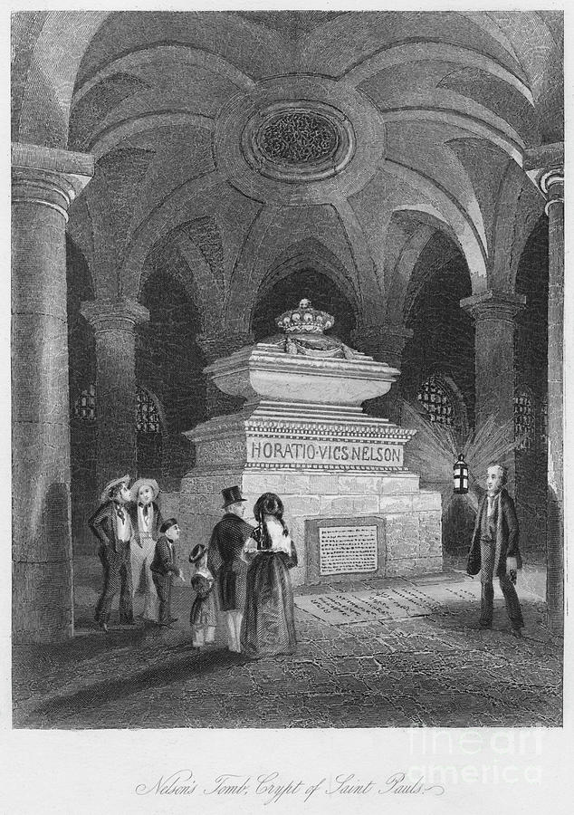 Nelsons Tomb, Crypt Of Saint Pauls Drawing by Print Collector Nelsons Tomb, Crypt Of Saint Pauls Drawing by Print Collector