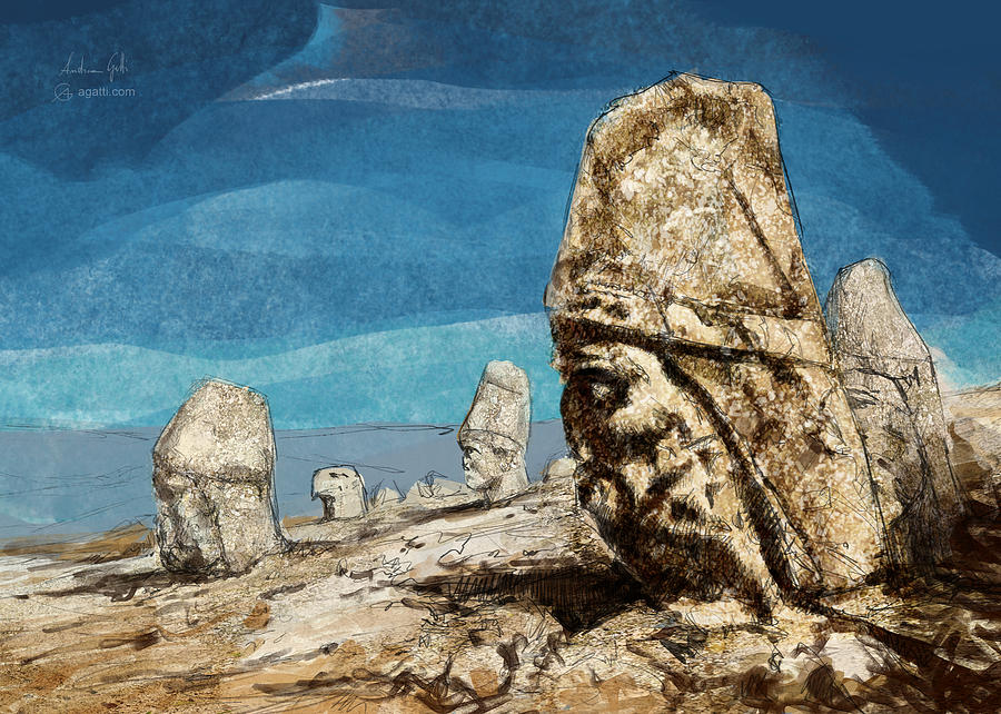 Nemrut painting Digital Art by Andrea Gatti
