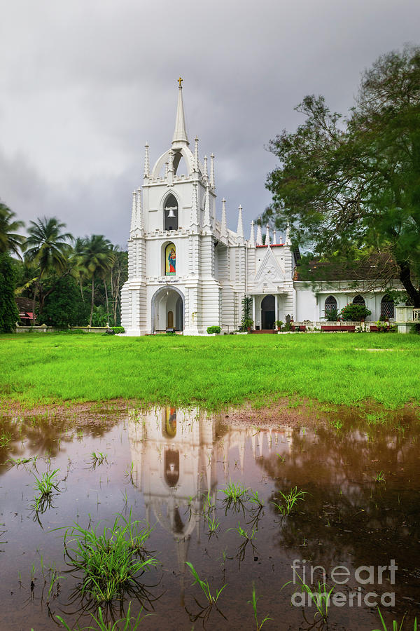 Nature Photograph - Neo Gothic architecture Mae de Deus church in Goa India by Lloyd Vas