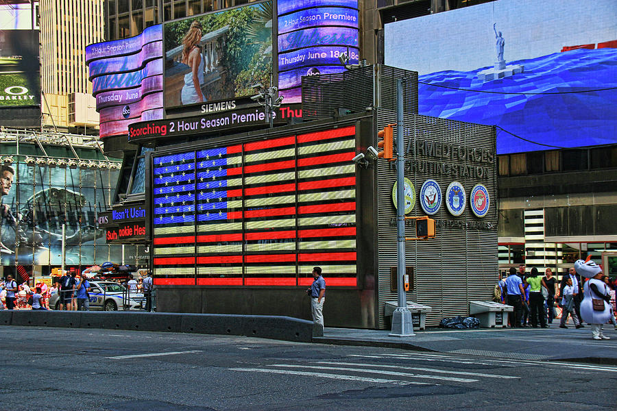 Neon American Flag 3 Photograph by Allen Beatty