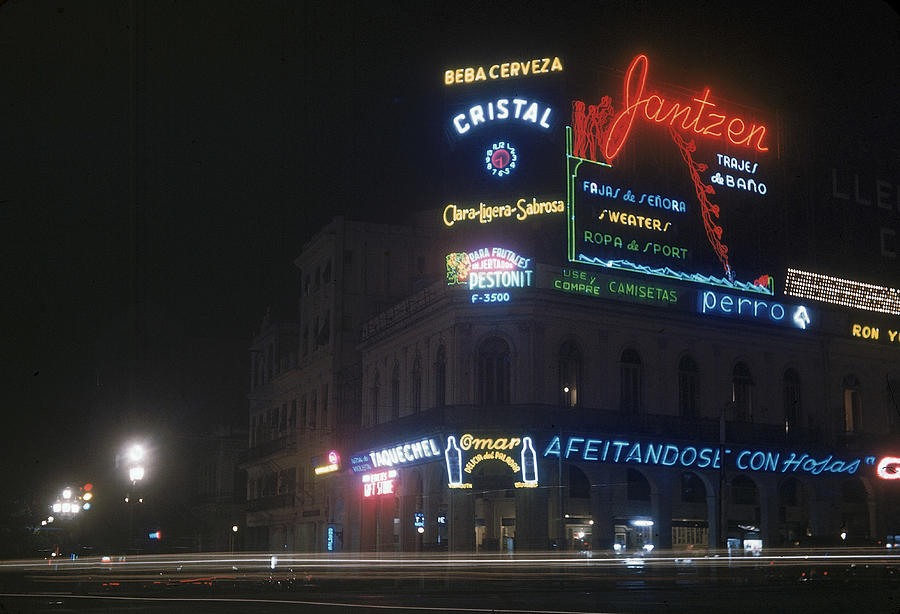 Neon Billboards In Havana, Cuba, 1960s Photograph by Harvey Meston