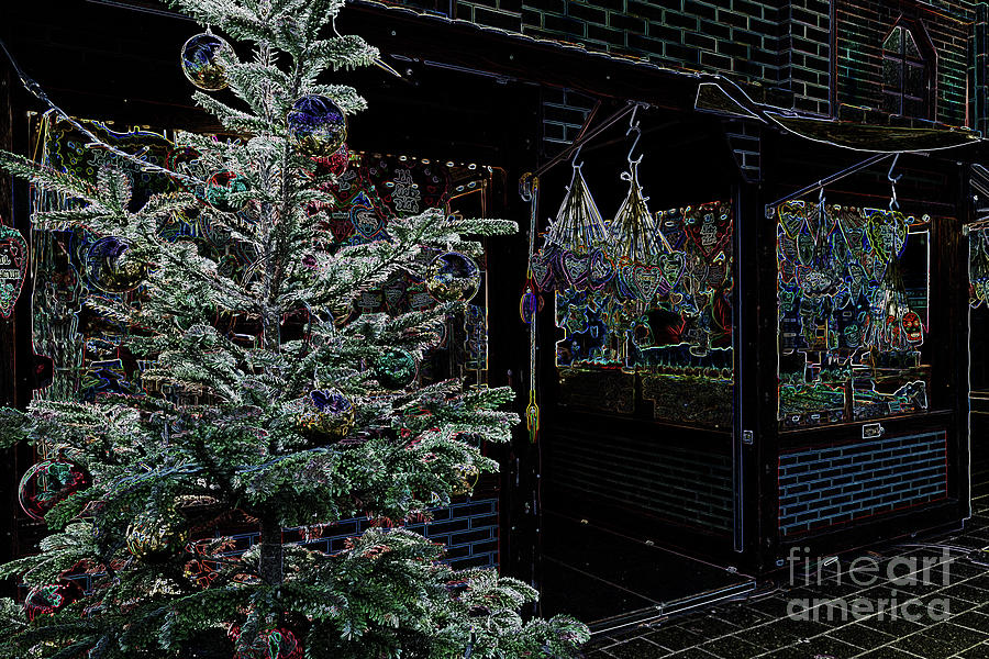 Neon Christmas market Photograph by Marina Usmanskaya