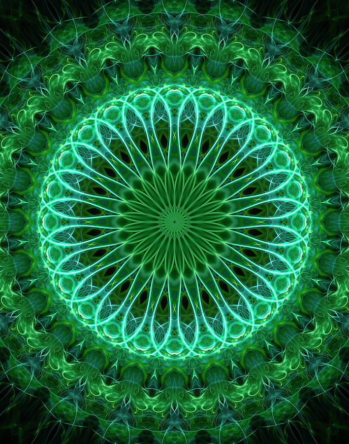 Neon green mandala Digital Art by Jaroslaw Blaminsky - Fine Art America