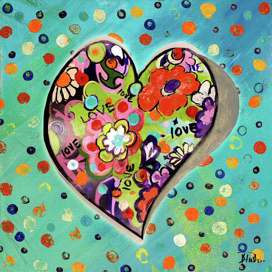Neon Painting - Neon Hearts Of Love IIi by Patricia Pinto