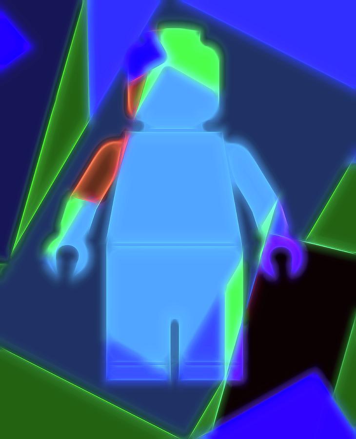Neon Digital Art - Neon Lego Man by Dan Sproul Neon Digital Art - Neon Lego Man by Dan Sproul