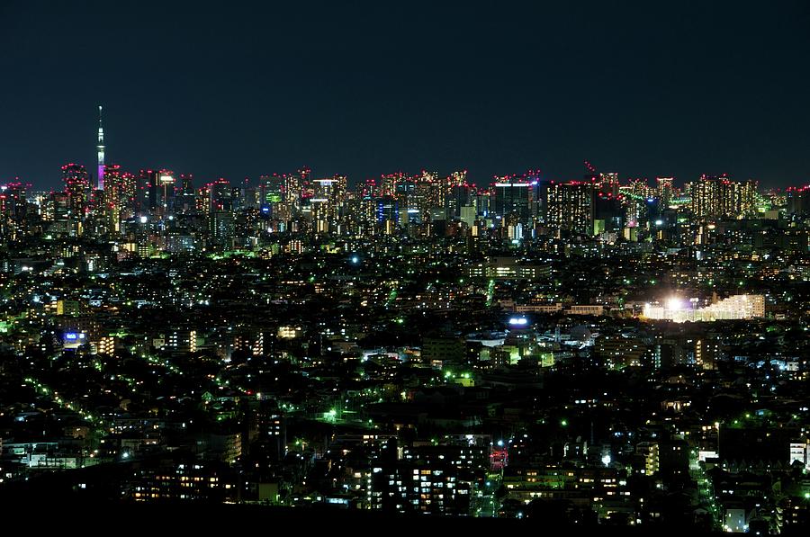 Neon Lights And Skyscrapers Photograph by Masakazu Ejiri