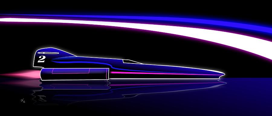 Futuristic racer Digital Art by John Wills