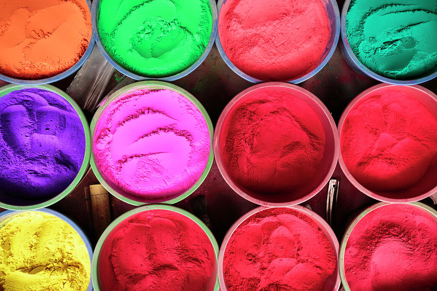 Nepal, Colorful Tikka Powders Digital Art by Gavin Gough
