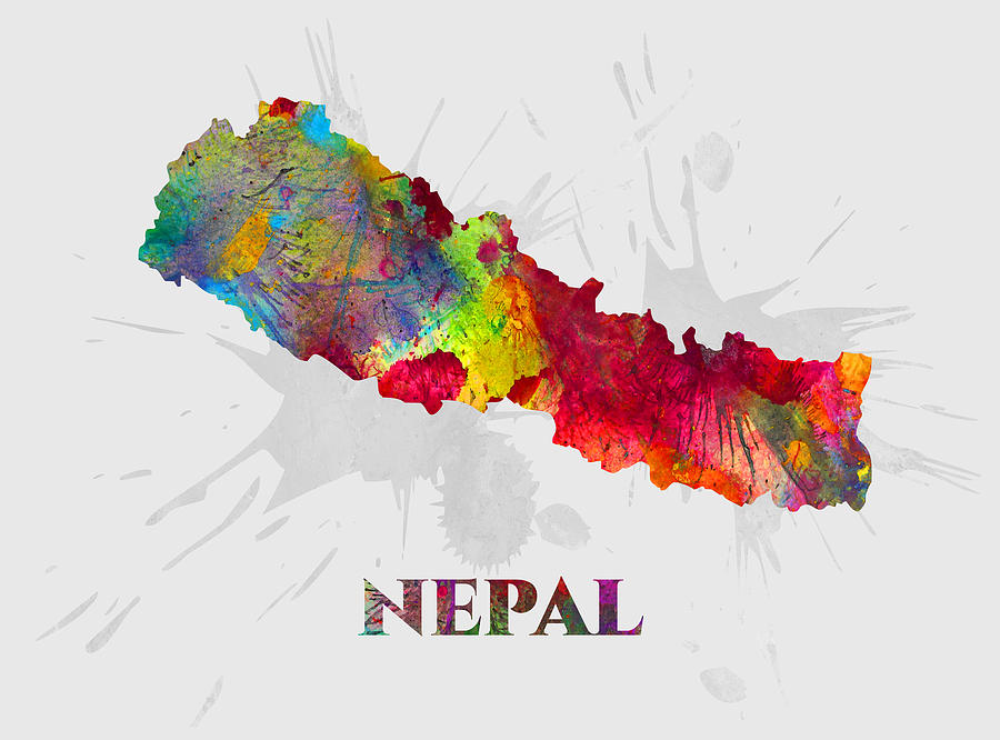 Nepal Map Artist Singh Mixed Media By Artguru Official Maps Pixels 7695