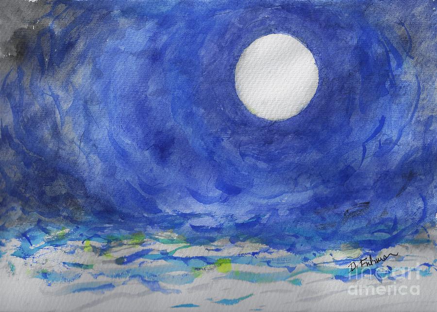 Neptune Full Moon Painting by Denise F Fulmer