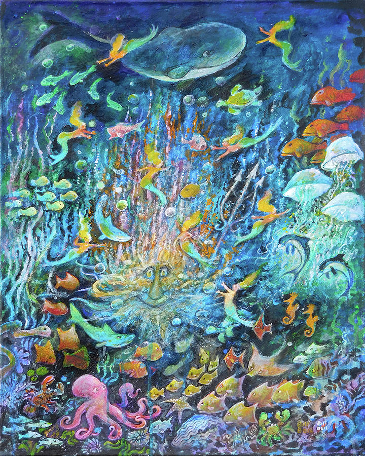 Neptune's World Painting by Bill Bell