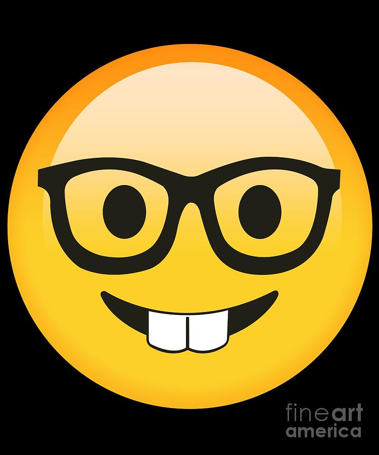 Nerdy Glasses Emo Emoticon Digital Art by Jose O - Fine Art America