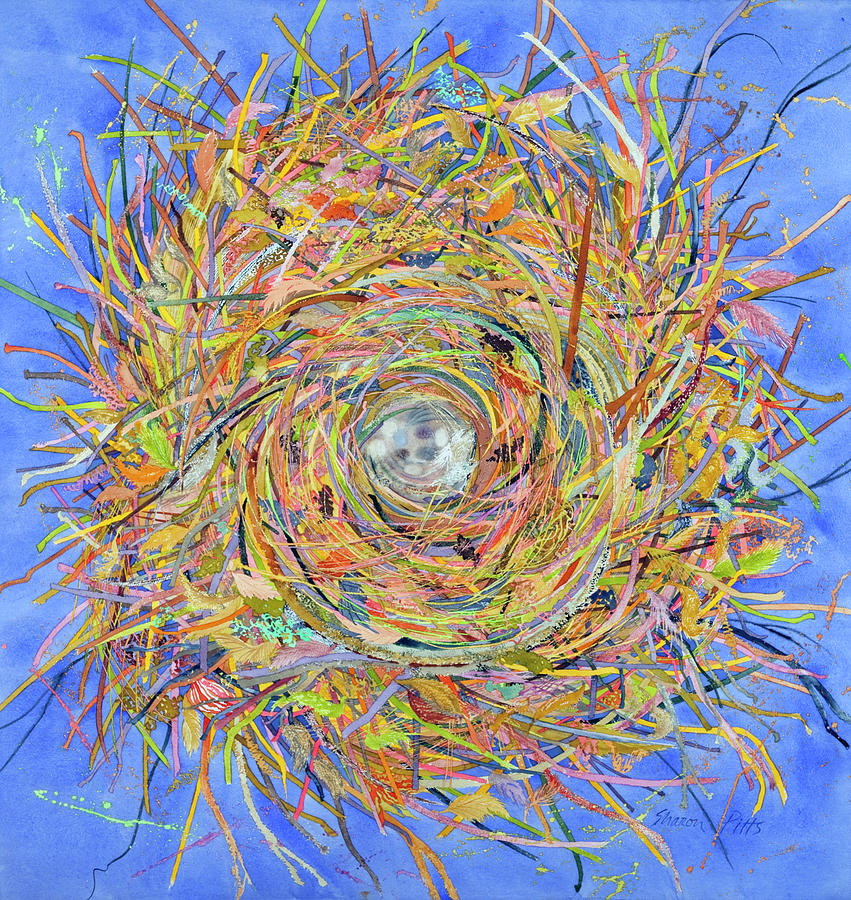 Bird Nest Painting - Nest IIi-vortex by Sharon Pitts
