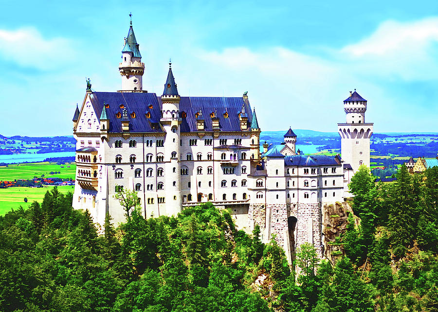 Neuschwanstein-Castle-Germany Painting by Rani S Manik - Fine Art America