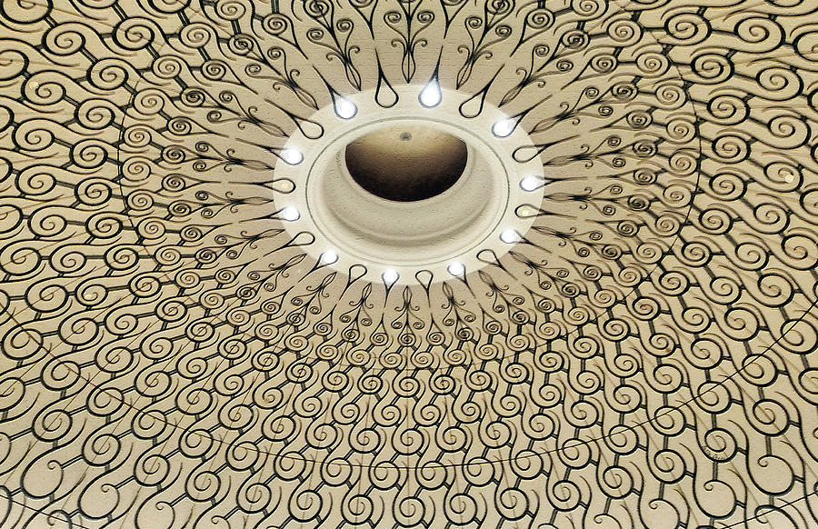 Abstract Photograph - Neutral, Swirled Dome Ceiling by Betty Denise