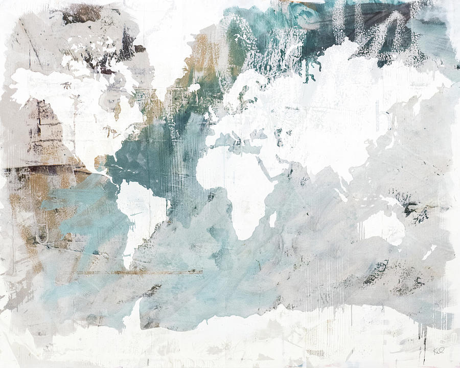 Neutral World Map Painting by Kent Youngstrom Neutral World Map Painting by Kent Youngstrom