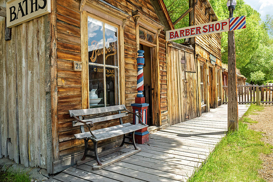 Nevada City Barber Shop Photograph by Jack Bell