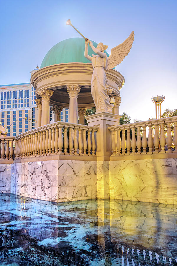 Las Vegas Digital Art - Nevada, Las Vegas, Caesars Palace, Hotel & Casino, Dome And Angel. by Claudia Uripos