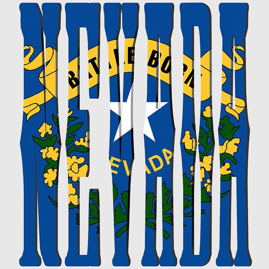 Las Vegas Mixed Media - NEVADA State Flag by Gravityx9 Designs