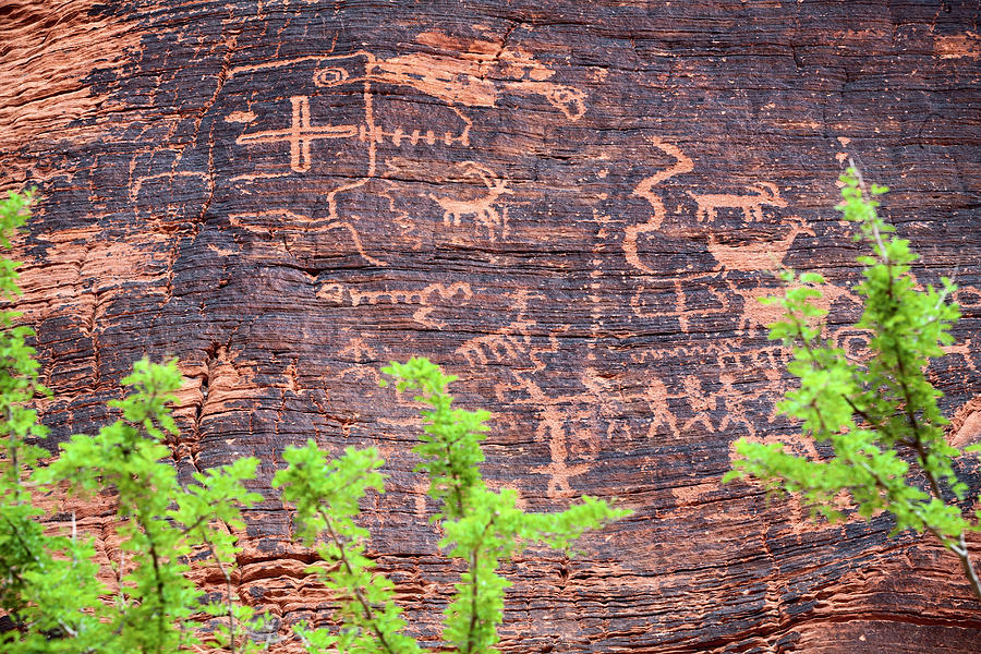 Nevada, Valley Of Fire State Park, Prehistoric Petroglyphs Digital Art by Massimo Ripani