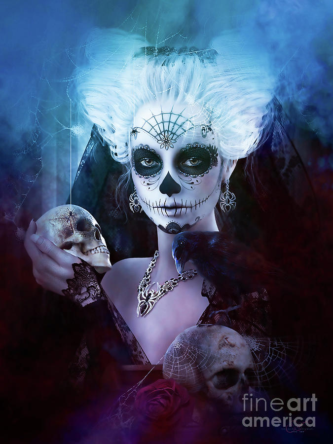 Raven Digital Art - Never After Sugar Doll by Shanina Conway