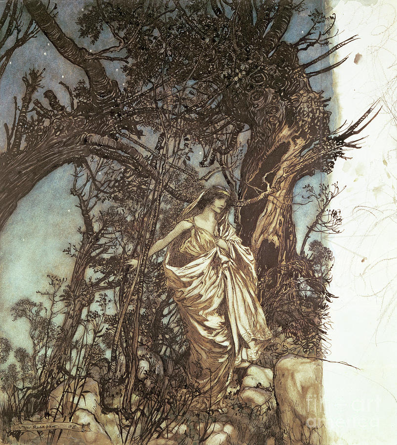 Never So Weary, Never So Woeful Painting by Arthur Rackham